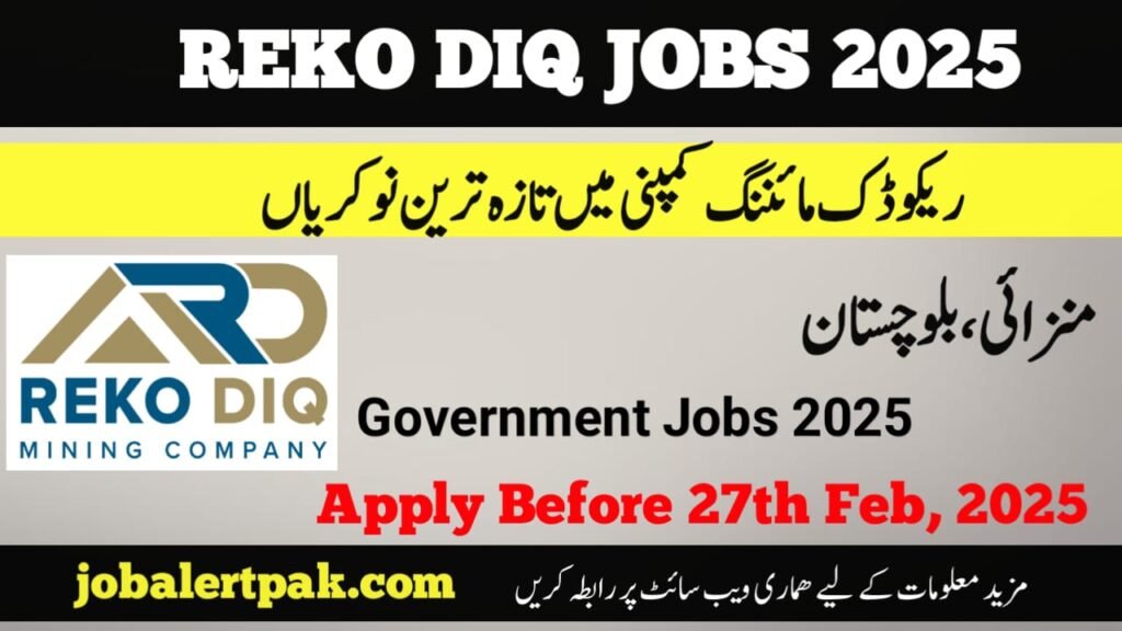 Latest Jobs in Reko Diq Mining Company Balochistan 2025